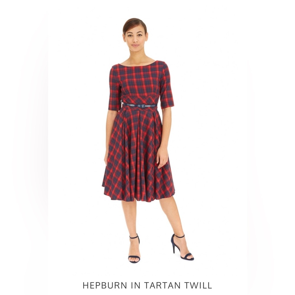 The Pretty Dress Company Red Tartan Hepburn dress